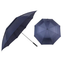 145 cm Golf Umbrella, 57 Inch Double-Layer Business Umbrella for Men, Semi-Automatic Breathable Design, Blue