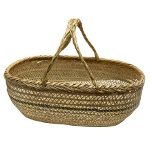 Bamboo Basket Large Capacity Woven Harvest Basket with Handle for Picnic and Garden Gifts Natural Portable Design