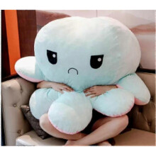 Flip Octopus Doll Large Double-sided Flip Mood Face Changing Doll Angry Decompression Plush Toy Birthday Gift Pink To Light Blue Diameter 90cm - KHW