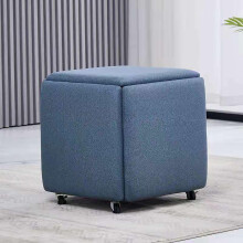 5-in-1 Leather Storage Ottoman Cube with Rolling Wheels, Stackable Design, 18x18x19 cm for Living Room and Bedroom