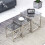 AINPECCA (Silver Black) 3Pcs Nesting Table Sets Glass End Table 1