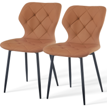 (PU Coffee, 2) 2/4PCS Office Kitchen Dining Chairs Velvet / PU