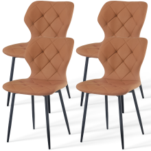 (PU Coffee, 4) 2/4PCS Office Kitchen Dining Chairs Velvet / PU