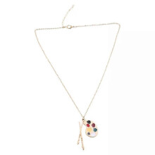 Artists Palettes Charm Necklace, Sturdy Alloy Fashion Jewelry for Students and Professionals
