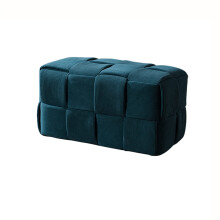 Padded Seat Ottoman, Modern Multifunctional Sofa Stool, Comfortable Shoe Change Bench for Hallway 70x38x38cm, Blue Color Option