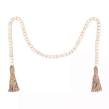 Wooden Bead Garland, with Tassels Geometric Clear Acrylic Beads Tiered Tray Decorative Garland
