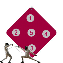 Fechtzielpraxis Wall-Mounted Target Practice Fence Training Tool for Skill Improvement, 5 Bulls-Eye Design, Hot Pink for Kids and Adults