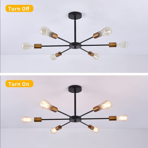 Ganeed Sputnik Chandeliers 6-Light Modern Chandelier Ceiling Light 2