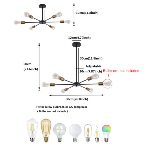 Ganeed Sputnik Chandeliers 6-Light Modern Chandelier Ceiling Light 1