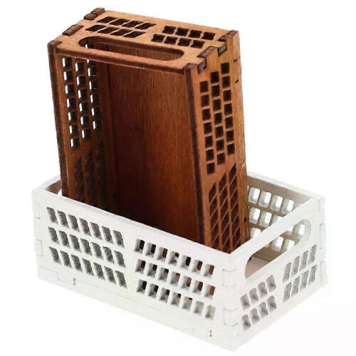 Wooden Frame Storage Box, 2 Pcs Mini Baskets for Dollhouse Decoration, Small Storage Containers 2