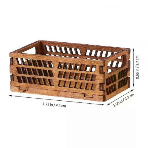 Wooden Frame Storage Box, 2 Pcs Mini Baskets for Dollhouse Decoration, Small Storage Containers 1
