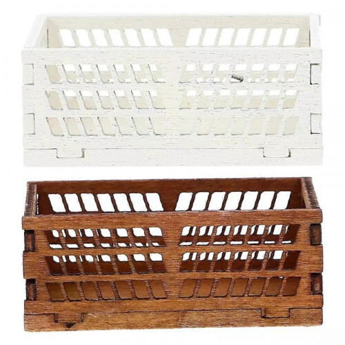 Wooden Frame Storage Box, 2 Pcs Mini Baskets for Dollhouse Decoration, Small Storage Containers