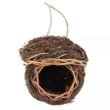 Hummingbird House, Hand Woven Natural Fiber Bird Nest for Finch