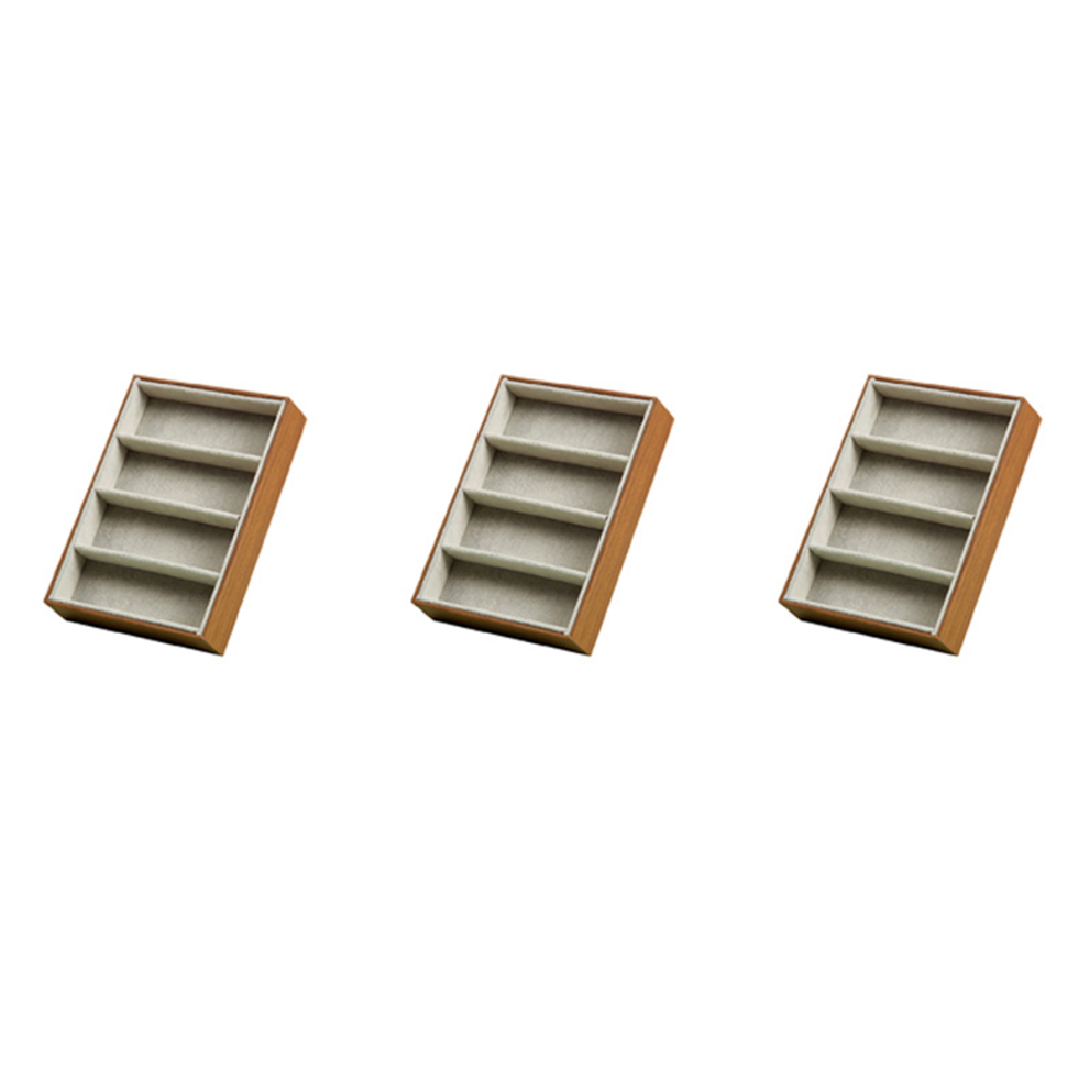 Jojomino 3X Sunglasses Display Glasses Cases 4 Grids Sunglasses Display Box Glasses Display Jewelry Organizer Tray - Brown