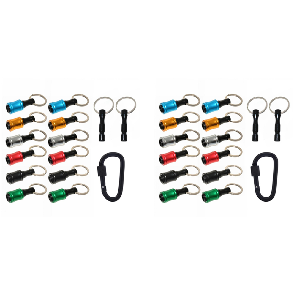 24Pieces 1/4 Inch Hex Bits Holder Keychian, Keychain Extension Bar Screwdriver Bit Holder Socket Adapter 4854032409357