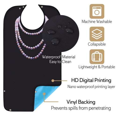 3 Pack Adult Bibs for Elderly Washable, Feeding Bib 1
