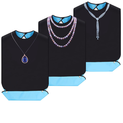 3 Pack Adult Bibs for Elderly Washable, Feeding Bib