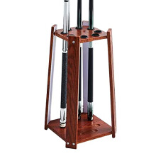 Billiard Cue Stand Wood, Space-Saving Pool Cue Holder for Up to 8 Cues, Floor Stand Storage Rack for Billiard Accessories