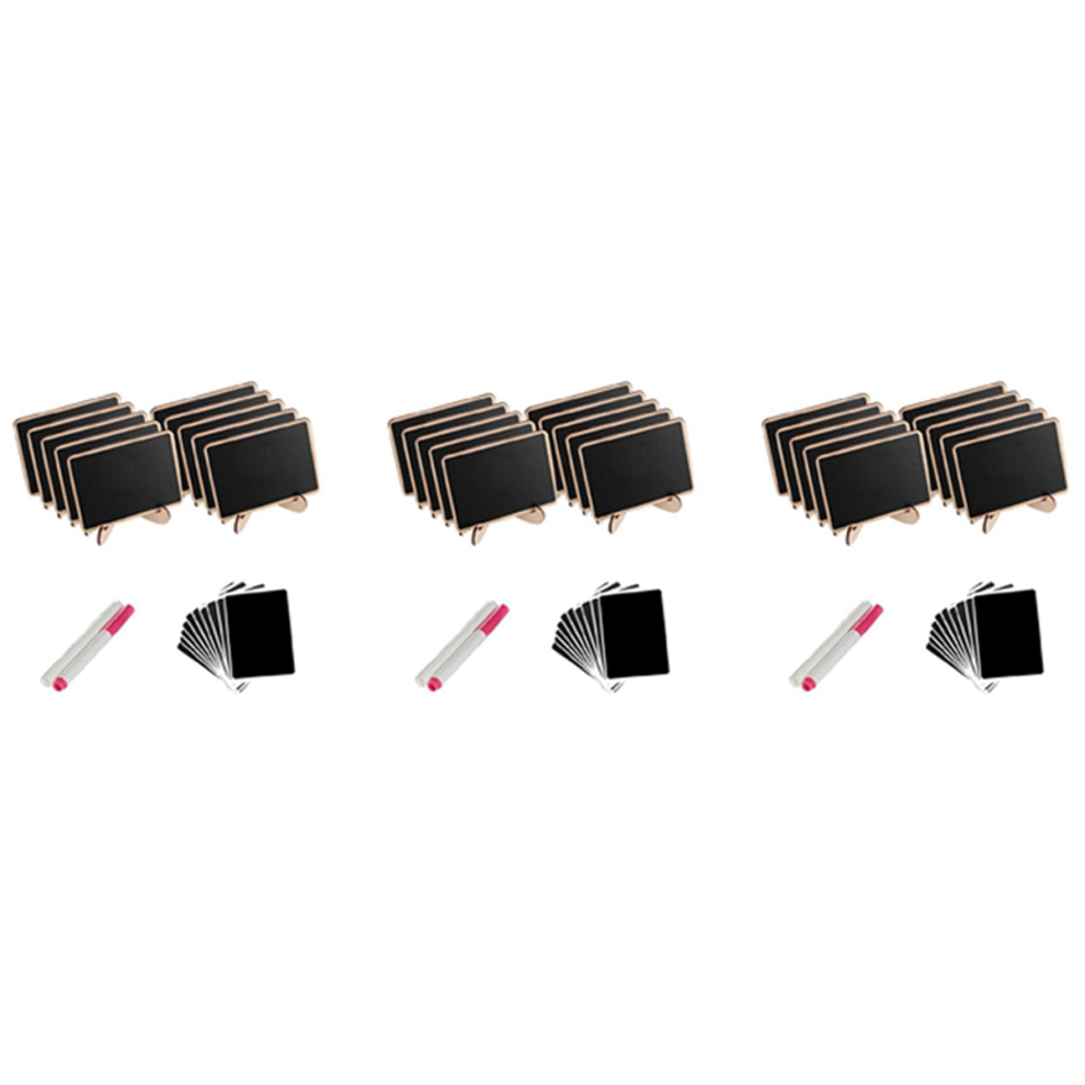 Mini Chalkboard Label Signs, 30 Pack Framed Easel Stand Wooden Blackboard For Buffet Food Wedding Place Cards Light 4853330398226