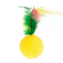 Cat Squeaky Ball Feather Balls, Colorful Interactive Training Funny Toy for Cats