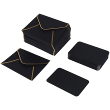 50Pcs Mini Envelopes Gift Card for Personalized Cards Wedding or Place Black