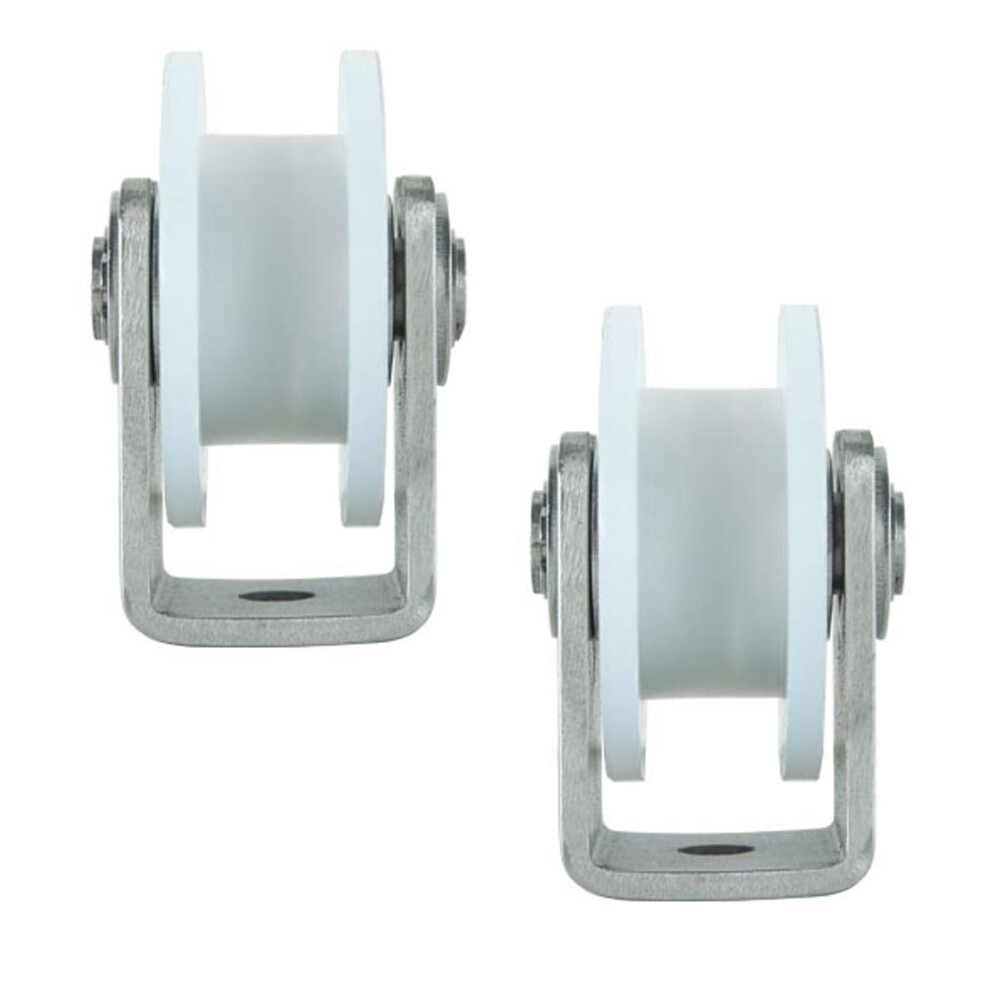 Nylon Groove Wheel Sliding Gate Track Pulley with 304 Stainless Steel Bracket for H-Type Slot 16mm, Heavy Duty Rollers, 2pcs-image-OPC-PJVXJHC-NEW