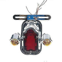 Chrome Tombstone Rear Light Indicator for Harley Chopper FLSTN FLSTSC Custom
