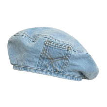 Denim Beret Hat, Elegant Artist Headwear for Traveling Shopping Vacation