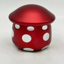 Grinder, 2.5 Inch Mushroom Aluminum Red Crusher for Spice Herb Tobacco