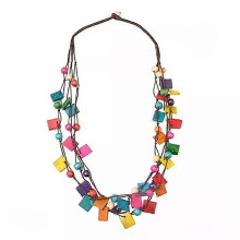 Necklace, Retro Bohemian with Eye-Catching Irregular Colorful Beads Design
