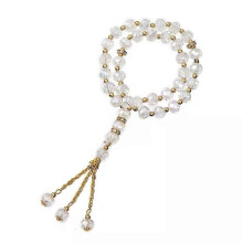 Muslim Prayer Rosary, 10mm 33 Round Glass Beads Chain, Islamic Scripture