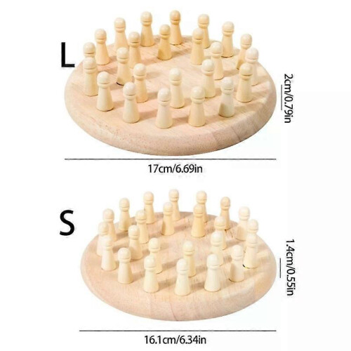 Wooden Memory Matching Chess, Concentration Training Educational Toy for Kids, 17cm Brain Development Game 1