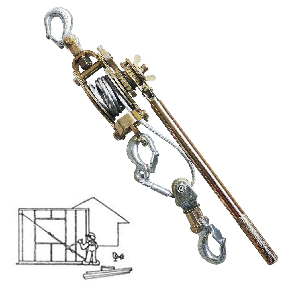 Cable Puller Hand Winch With Ratchet, 3 Ton Capacity, Portable Alloy Steel For Moving Heavy Equipment 6947110297583