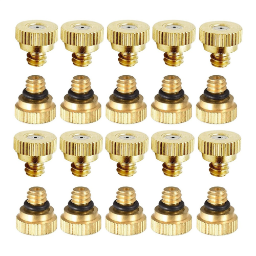 30 Pack Brass Misting Nozzles Tees,