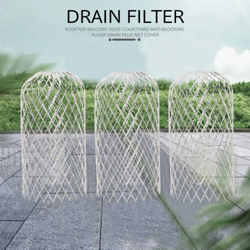 3Pcs Dachrinnenschutz Filter Anti-Blocking Blatt Drain Net Abdeckung 2