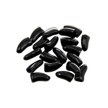 (Black--M) 20pcs Colorful Soft Non-toxic Pet Cat Claw Covers Paws Nail Caps Protective High
