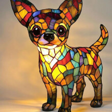 (Standing Chihuahua, Large 25cm USB plug) Cat Lamp-Dachshund Lamp-Bigfoot Lamp Animal LED Light Pendulum