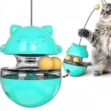 (Blue) Fun Tumbler Pets Slow Food Entertainment Attract The Attention Of The Cat Adjustable Snack Mouth Toys