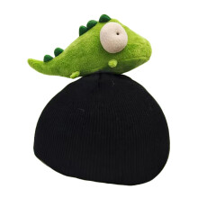 Snow Ski Helmet Cover Warm Knitted Hat Cartoon Design Accessories Green Multifunctional Birthday Gift Compatible with Most Helmets