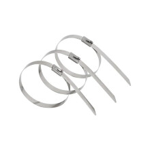 Multifunctional Metal Cable Ties 7.9mm Stainless Steel 304 Zip Tie 150-500mm Length Pack of 10 for Exhaust Applications