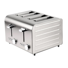 4 Slice Toaster with Extra Wide Slots, Automatic Shut-Off, Removable Crumb Tray, EU Plug Compatible