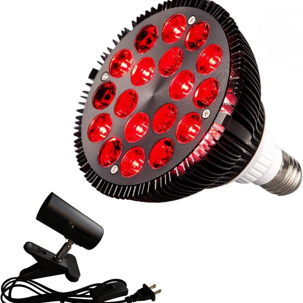 660nm & 850nm Red Light Therapy Bulb with Holder for Skin Care and Pain Relief