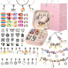 Kit para fazer pulseiras com pingentes para meninas, miçangas para fazer joias, unicórnios, artesanato, presentes de Natal para meninas adol
