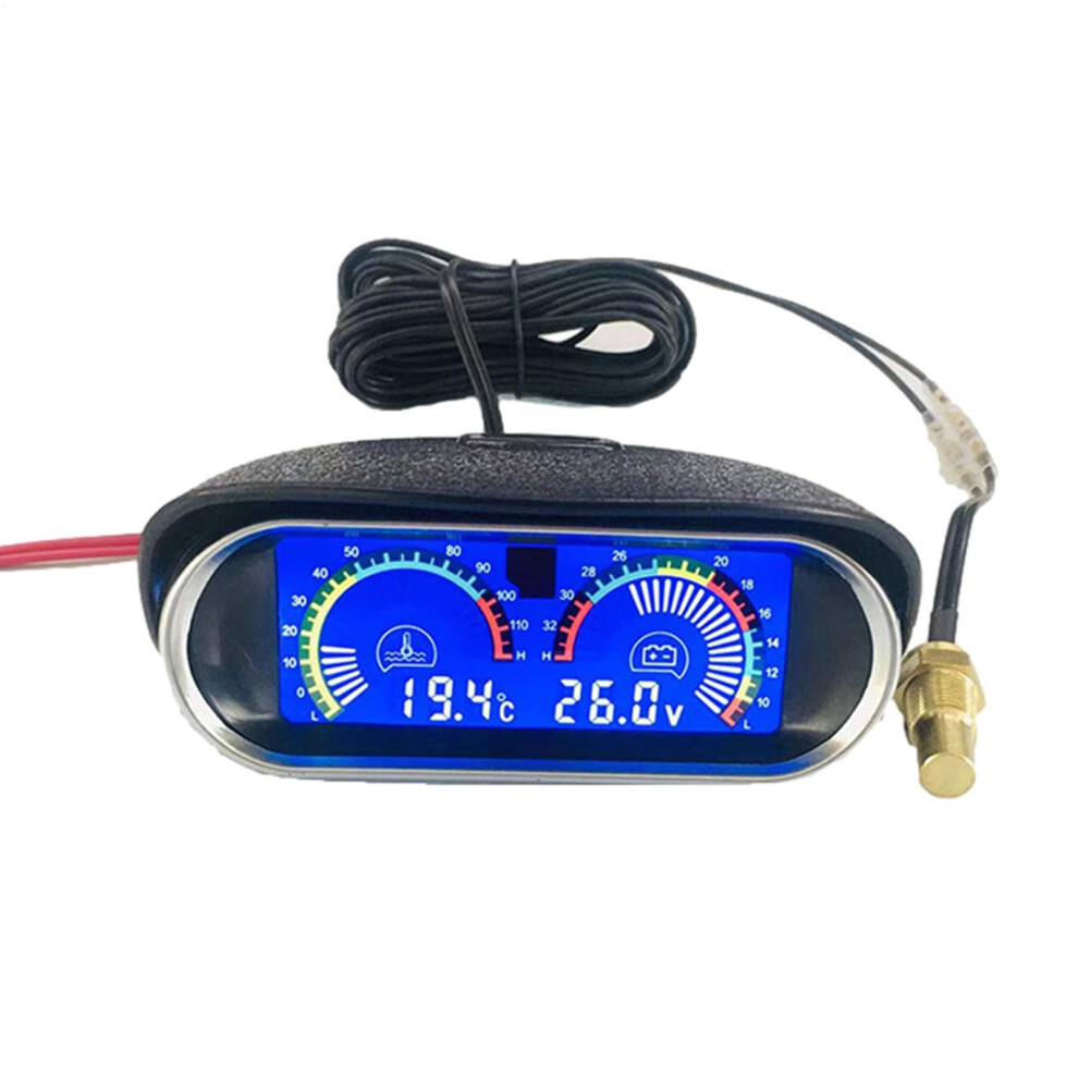 Water Temperature Voltage Meter 2-In-1 Auto Gauge, Accurate Car Truck Dashboard Monitor, Multifunctional Temperature Measurement Tool 6038364392213