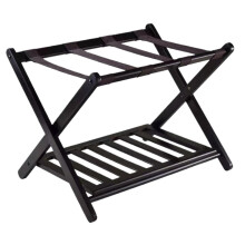 Luggage Rack Hotel Foldable Double Luggage Rack for Home Bedroom Shoe Organizer High-End Black Design