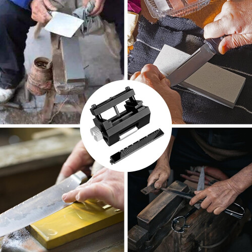 Honing Guide Whetstone Sharpening Aid - Blade Angle Sharpening, Adjustable Honing System For Chisel Shoe Blades, Manual Sharpener Black 2