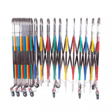 Expandable Metal Barricade with Wheels, Durable Stainless Steel Traffic Fence, Multi-Colored 1.5x1m Mobile Safety Barrier
