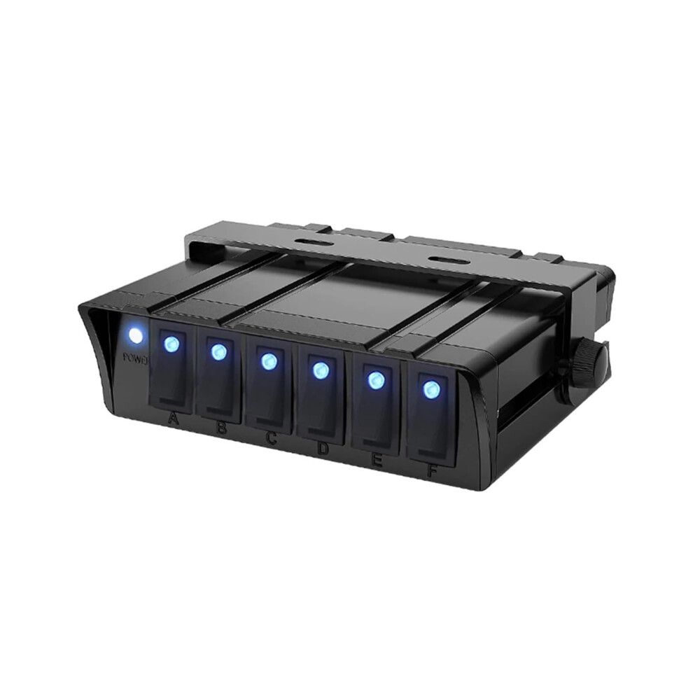 Rocker Switch Panel 40A 12V With Led Indicator, 6 Gang On/Off Car Switch Panel For Automotive Use Light 6038364393647