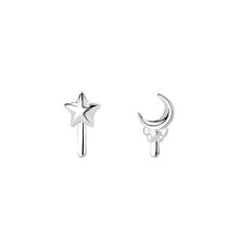 Ear Studs, S925 Sterling Silver Star Moon Fairy Sweet Fashion Earrings for Women