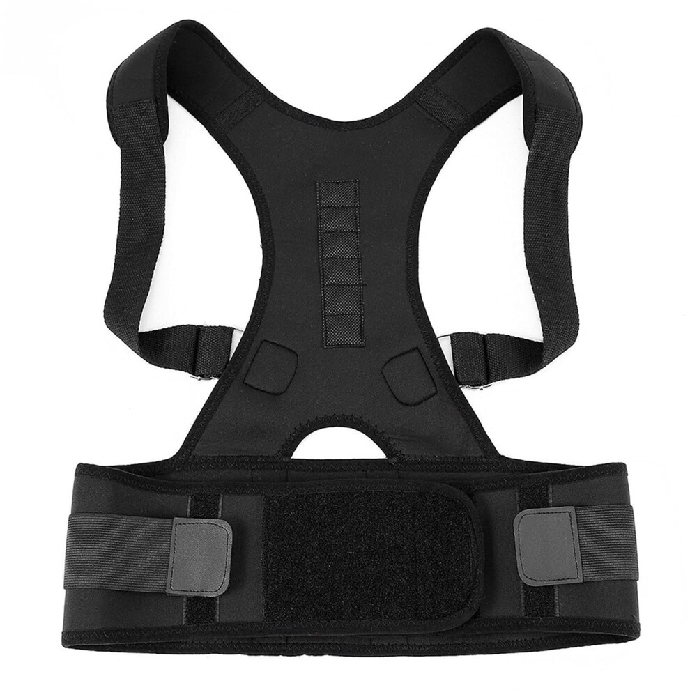 Black Orthopaedic Corset Back Posture Corrector Magnetic Bandage Belt Vest Small Shoulder Support